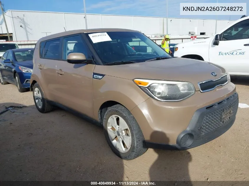 2016 Kia Soul VIN: KNDJN2A26G7248272 Lot: 40849934