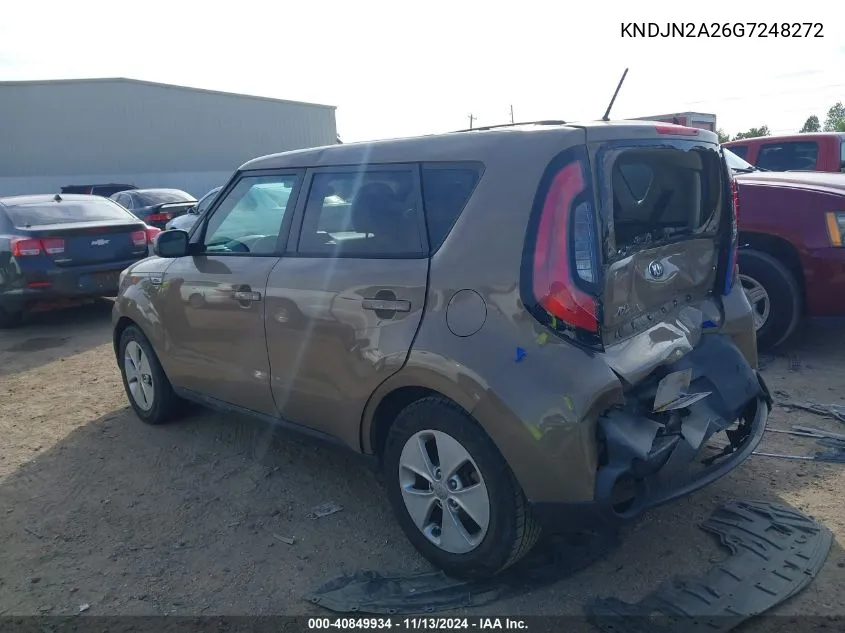 2016 Kia Soul VIN: KNDJN2A26G7248272 Lot: 40849934