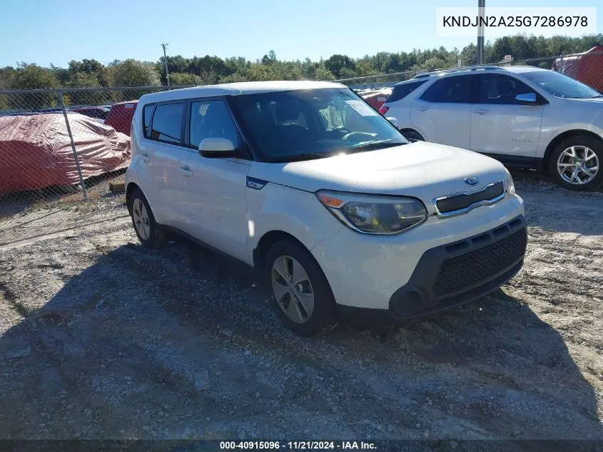 2016 Kia Soul VIN: KNDJN2A25G7286978 Lot: 40915096