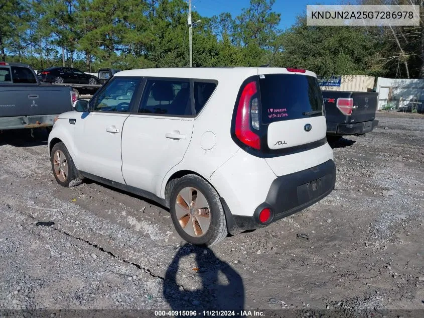 2016 Kia Soul VIN: KNDJN2A25G7286978 Lot: 40915096