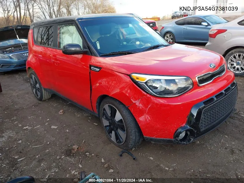 2016 Kia Soul + VIN: KNDJP3A54G7381039 Lot: 40921084