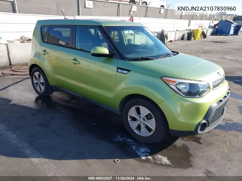 2016 Kia Soul VIN: KNDJN2A21G7830960 Lot: 40932527