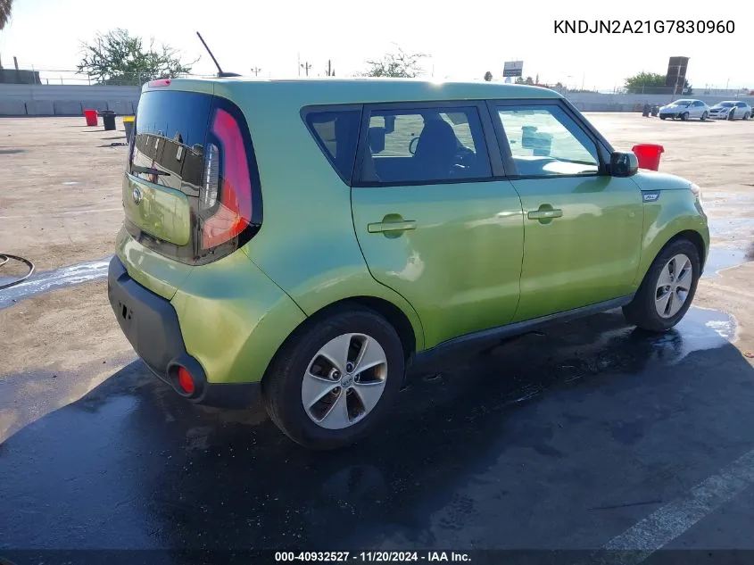 2016 Kia Soul VIN: KNDJN2A21G7830960 Lot: 40932527