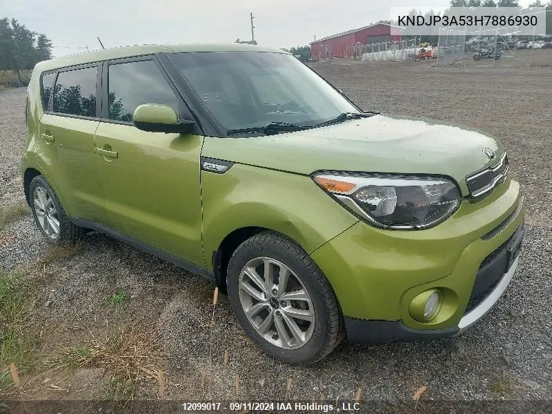 2017 Kia Soul + VIN: KNDJP3A53H7886930 Lot: 12099017