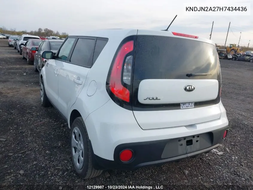 2017 Kia Soul VIN: KNDJN2A27H7434436 Lot: 12129987