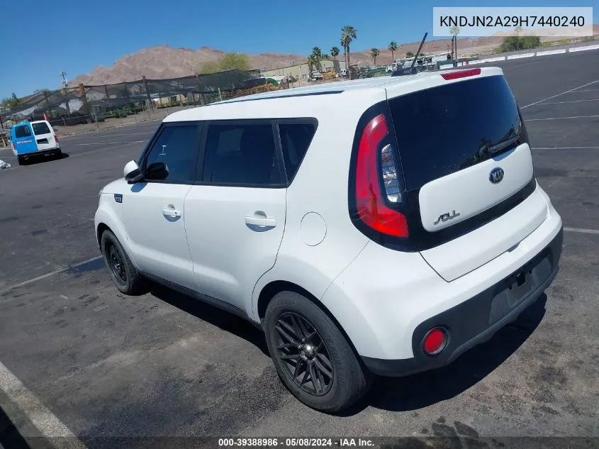 2017 Kia Soul VIN: KNDJN2A29H7440240 Lot: 39388986