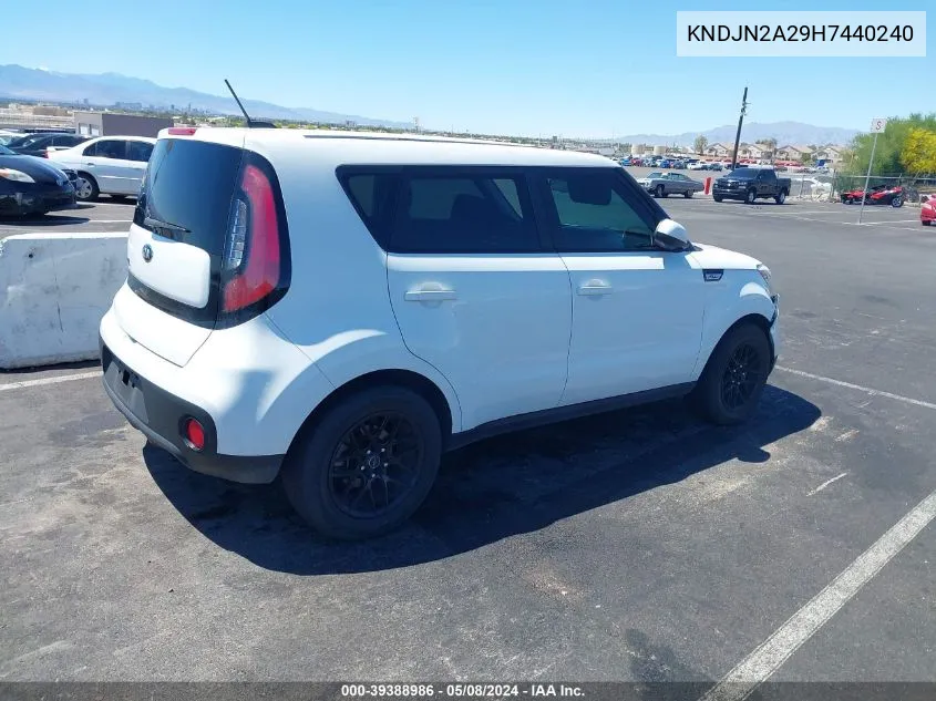 2017 Kia Soul VIN: KNDJN2A29H7440240 Lot: 39388986