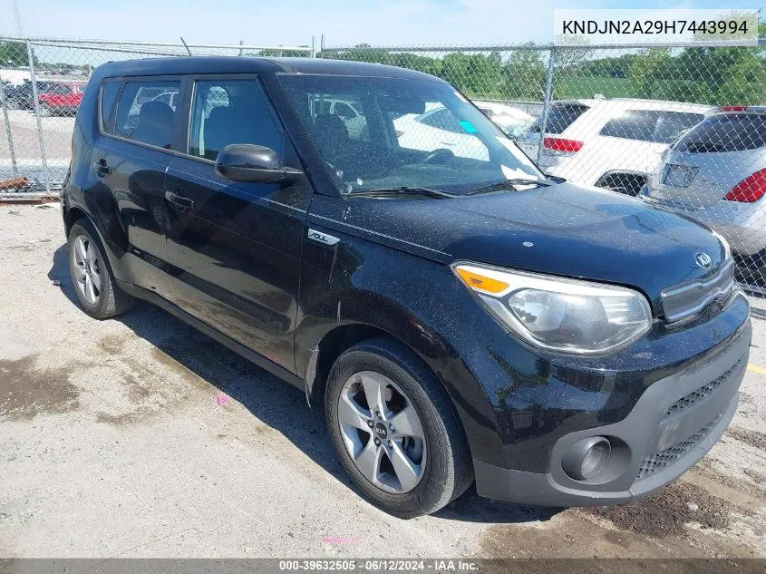 2017 Kia Soul VIN: KNDJN2A29H7443994 Lot: 39632505