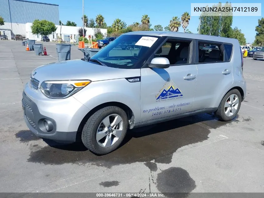 2017 Kia Soul VIN: KNDJN2A25H7412189 Lot: 39646731