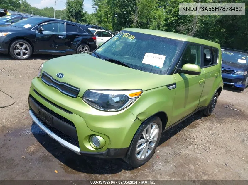 2017 Kia Soul + VIN: KNDJP3A56H7878482 Lot: 39792784