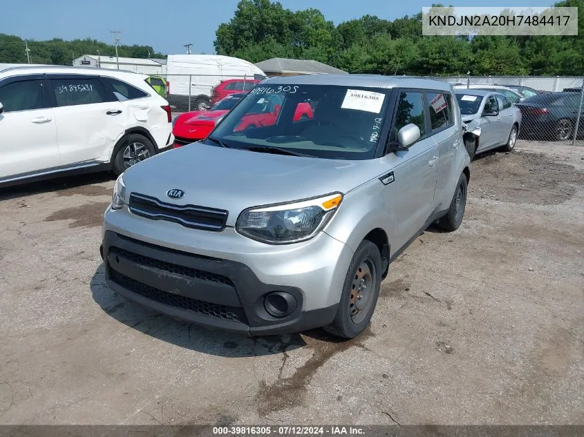 2017 Kia Soul VIN: KNDJN2A20H7484417 Lot: 39816305