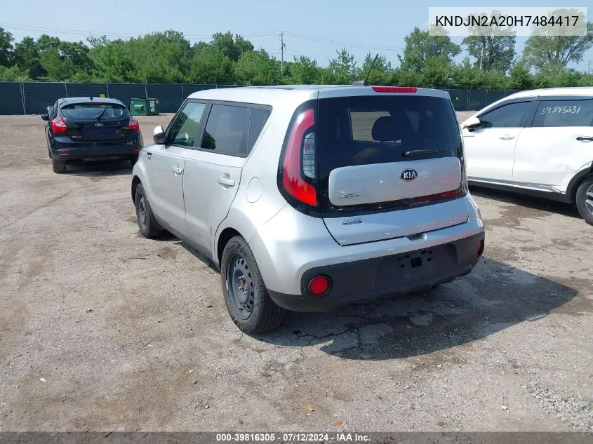 2017 Kia Soul VIN: KNDJN2A20H7484417 Lot: 39816305