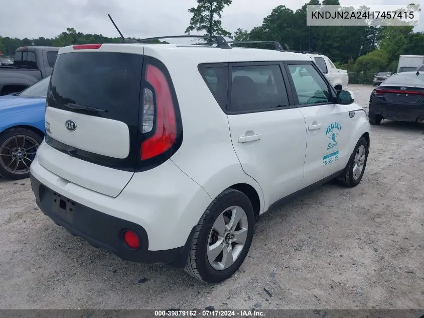 2017 Kia Soul VIN: KNDJN2A24H7457415 Lot: 39879162