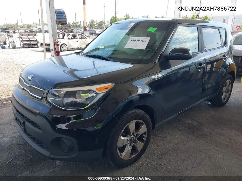 2017 Kia Soul VIN: KNDJN2A2XH7886722 Lot: 39939365