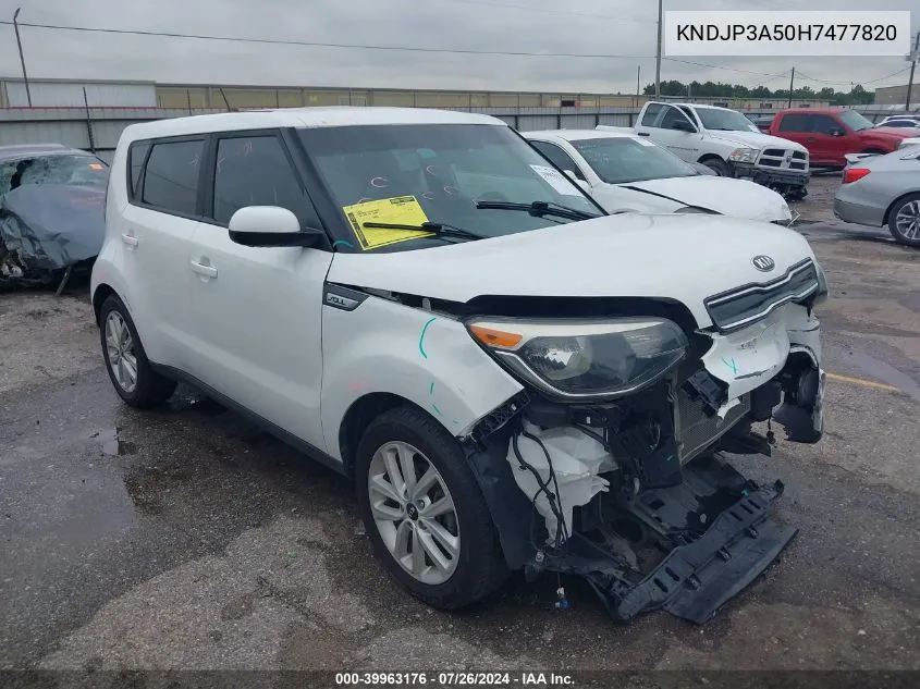 2017 Kia Soul + VIN: KNDJP3A50H7477820 Lot: 39963176