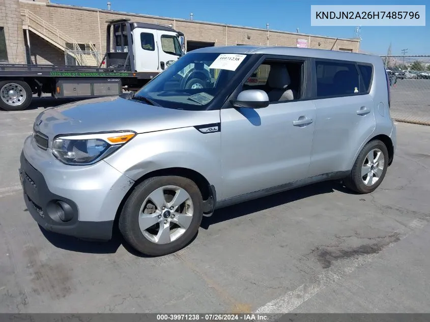 2017 Kia Soul VIN: KNDJN2A26H7485796 Lot: 39971238