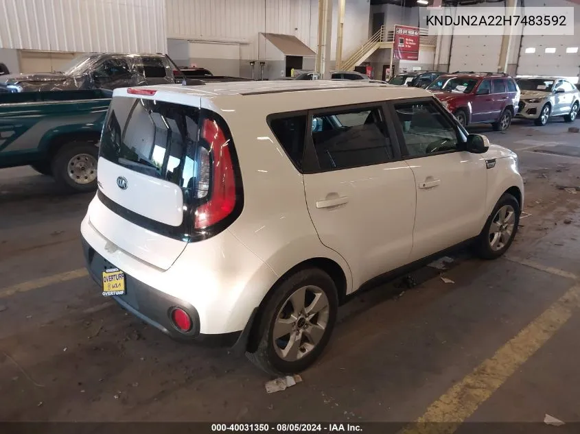 2017 Kia Soul VIN: KNDJN2A22H7483592 Lot: 40031350