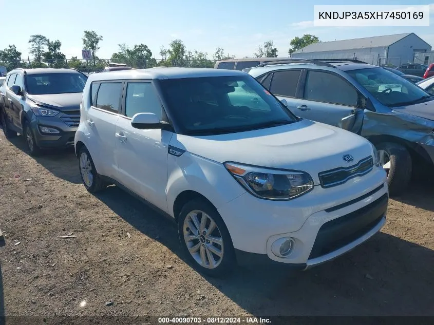 2017 Kia Soul + VIN: KNDJP3A5XH7450169 Lot: 40090703