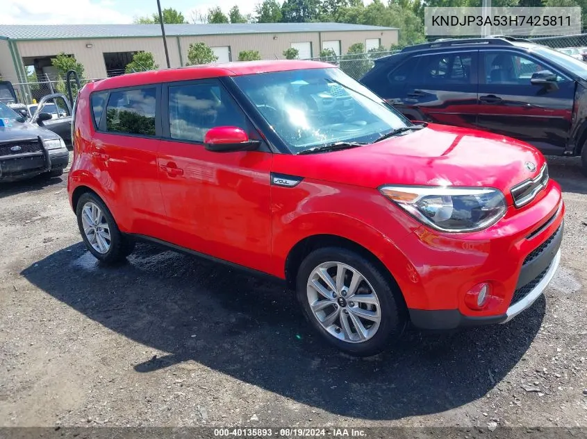 2017 Kia Soul + VIN: KNDJP3A53H7425811 Lot: 40135893