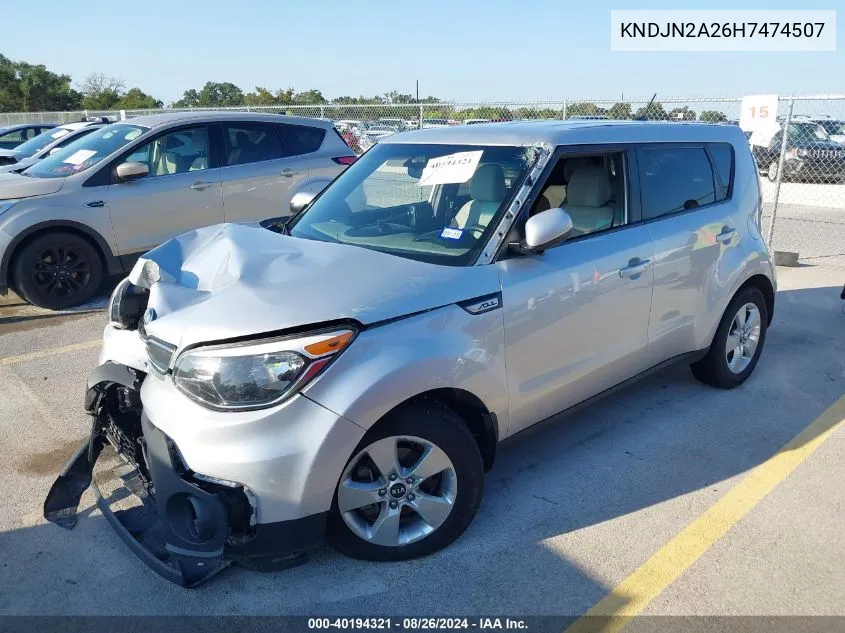 2017 Kia Soul VIN: KNDJN2A26H7474507 Lot: 40194321