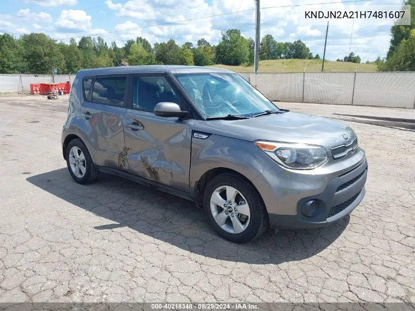 2017 Kia Soul VIN: KNDJN2A21H7481607 Lot: 40218348