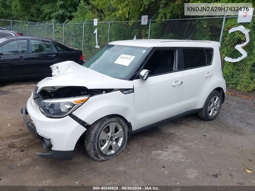 2017 Kia Soul VIN: KNDJN2A29H7432476 Lot: 40245925