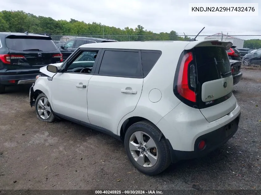 2017 Kia Soul VIN: KNDJN2A29H7432476 Lot: 40245925