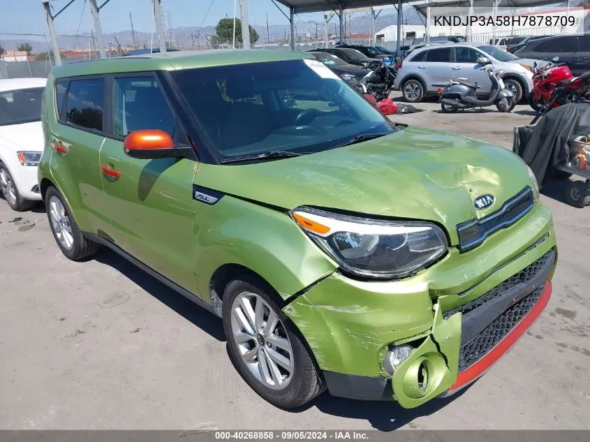 2017 Kia Soul + VIN: KNDJP3A58H7878709 Lot: 40268858