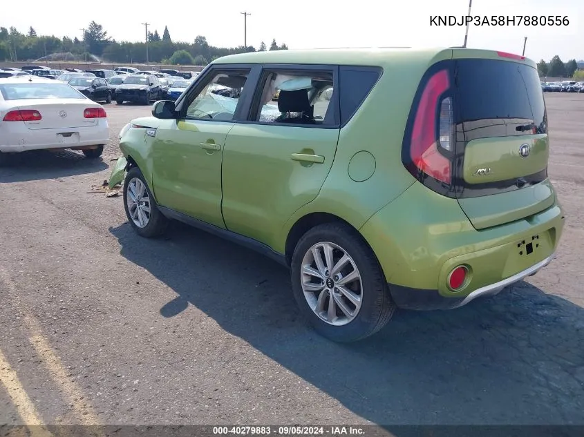 2017 Kia Soul + VIN: KNDJP3A58H7880556 Lot: 40279883