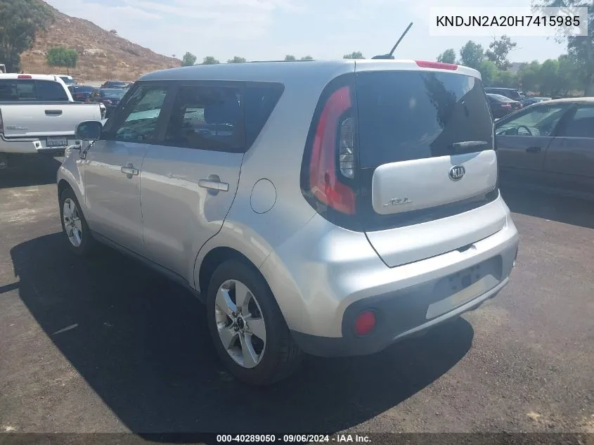 KNDJN2A20H7415985 2017 Kia Soul