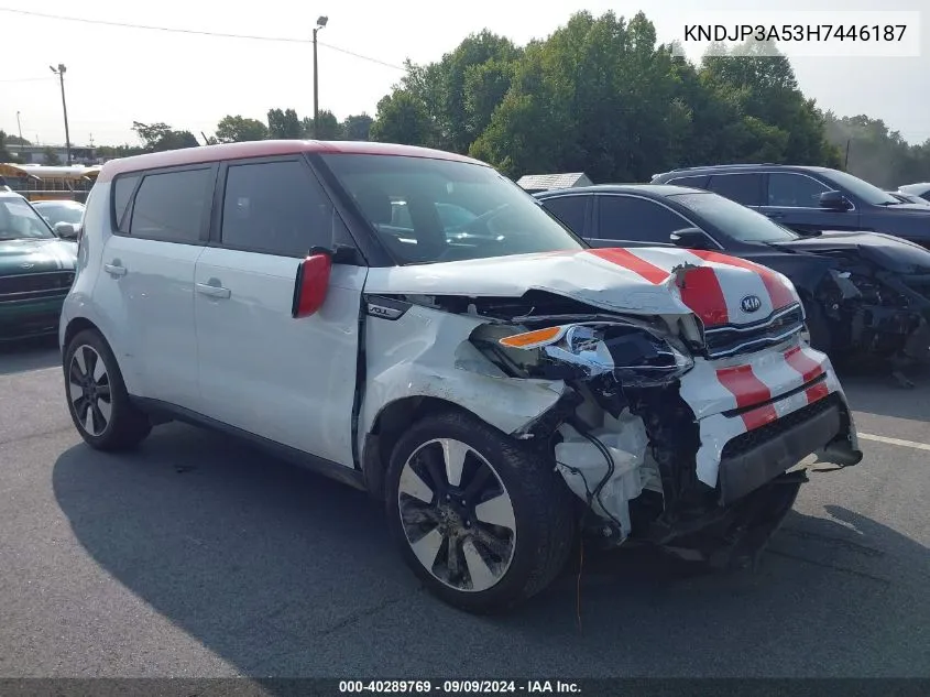 2017 Kia Soul + VIN: KNDJP3A53H7446187 Lot: 40289769