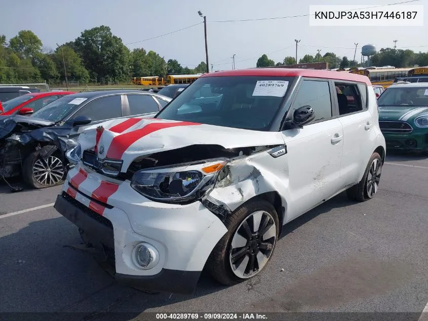 2017 Kia Soul + VIN: KNDJP3A53H7446187 Lot: 40289769