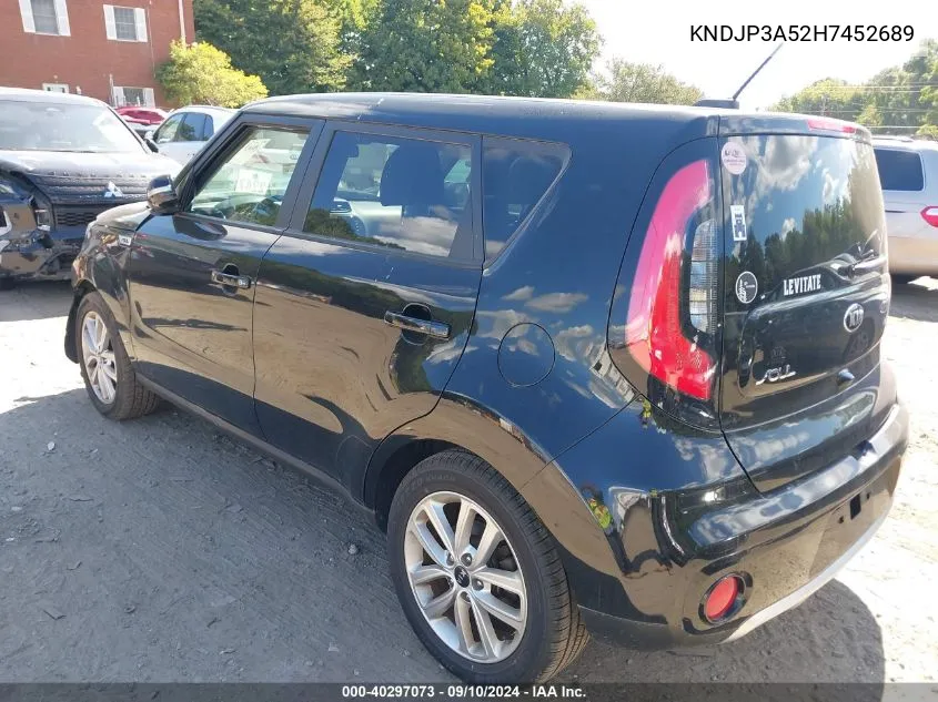 2017 Kia Soul + VIN: KNDJP3A52H7452689 Lot: 40297073