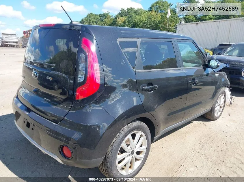 2017 Kia Soul + VIN: KNDJP3A52H7452689 Lot: 40297073