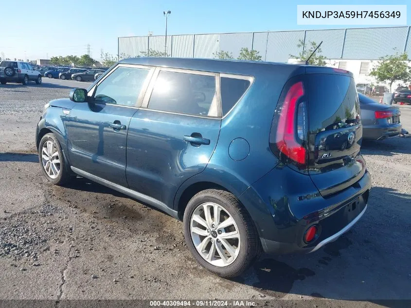 2017 Kia Soul + VIN: KNDJP3A59H7456349 Lot: 40309494