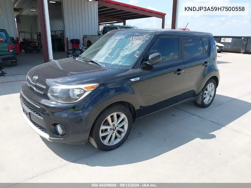 2017 Kia Soul + VIN: KNDJP3A59H7500558 Lot: 40309888