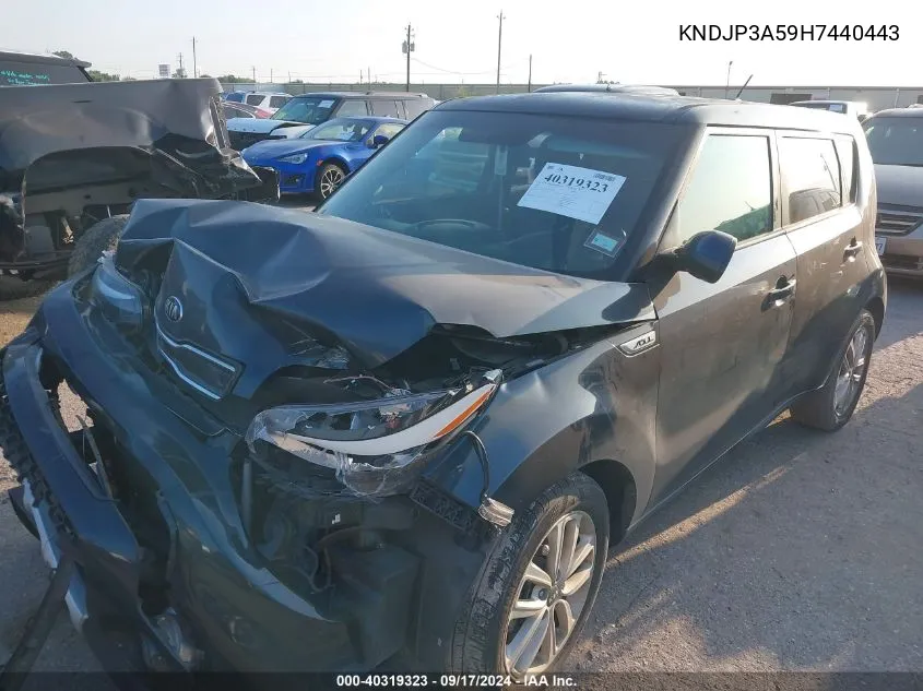 2017 Kia Soul + VIN: KNDJP3A59H7440443 Lot: 40319323