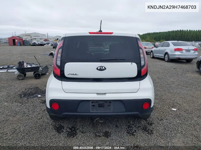 2017 Kia Soul VIN: KNDJN2A29H7468703 Lot: 40332506