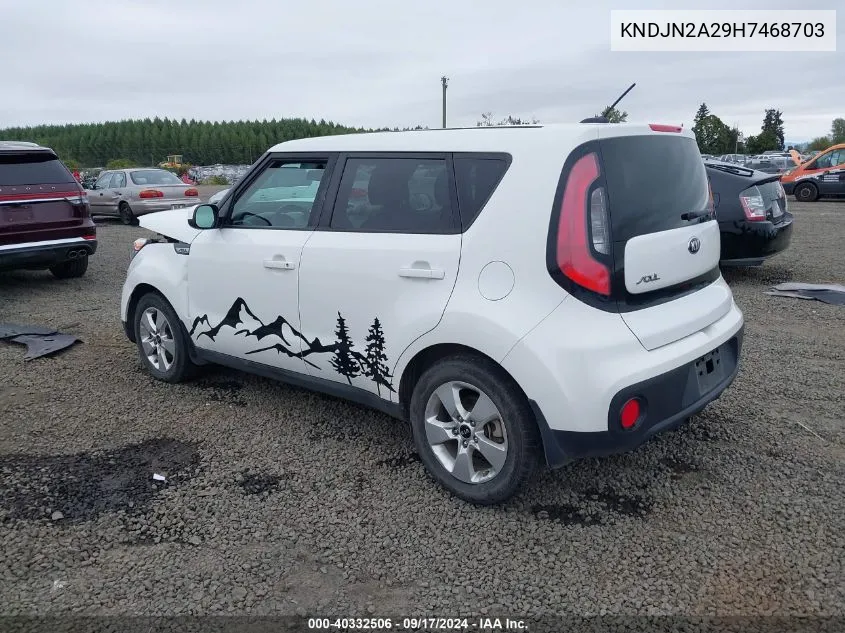 2017 Kia Soul VIN: KNDJN2A29H7468703 Lot: 40332506