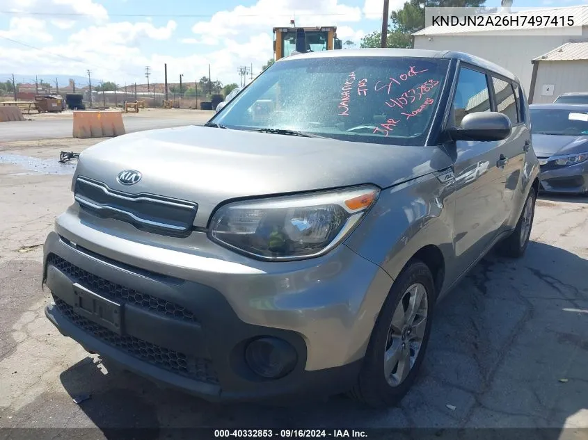 2017 Kia Soul VIN: KNDJN2A26H7497415 Lot: 40332853