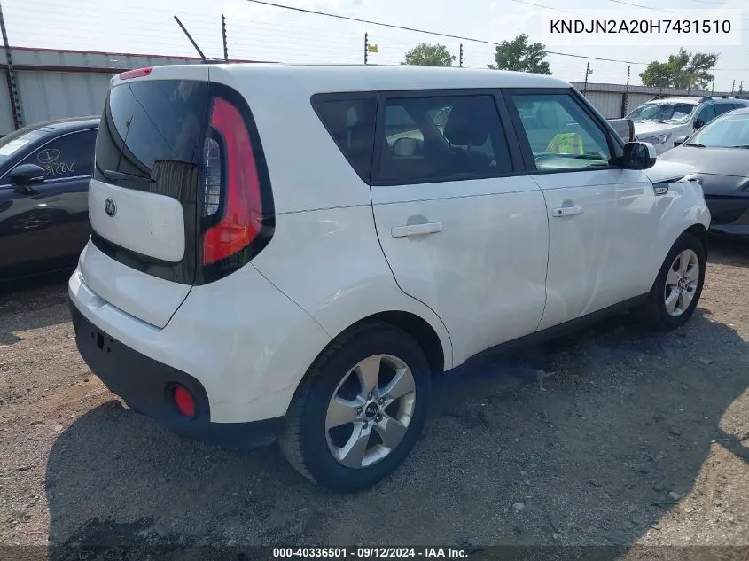 KNDJN2A20H7431510 2017 Kia Soul