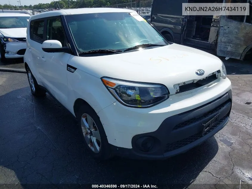 2017 Kia Soul VIN: KNDJN2A26H7434119 Lot: 40346598