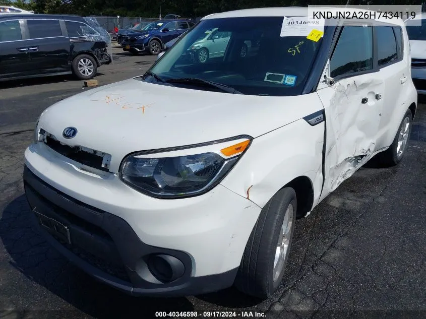 2017 Kia Soul VIN: KNDJN2A26H7434119 Lot: 40346598