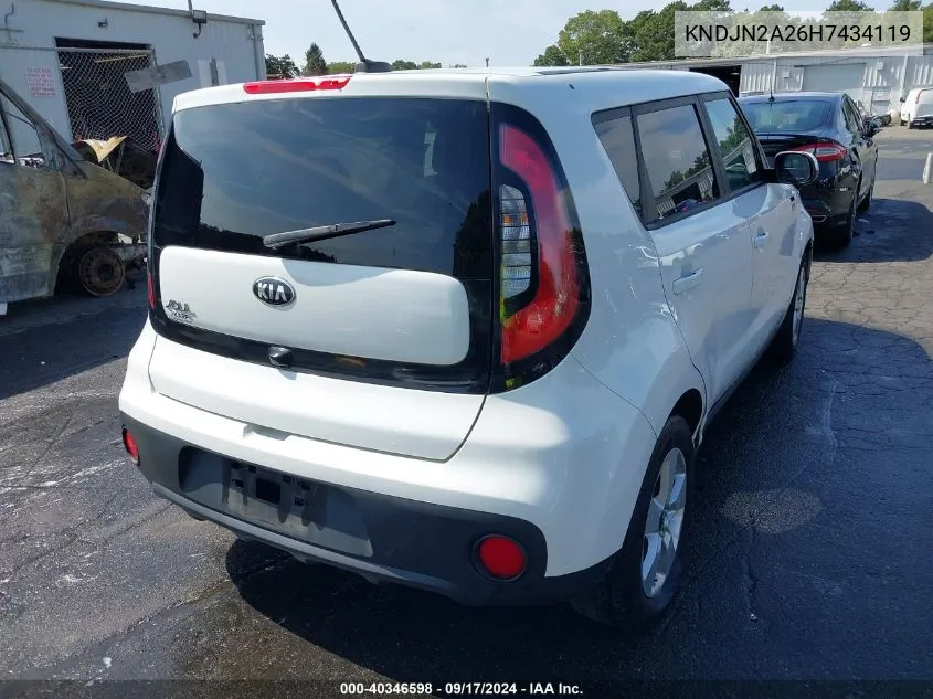 2017 Kia Soul VIN: KNDJN2A26H7434119 Lot: 40346598