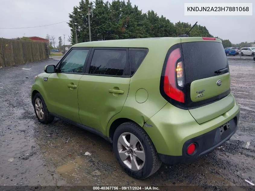 KNDJN2A23H7881068 2017 Kia Soul