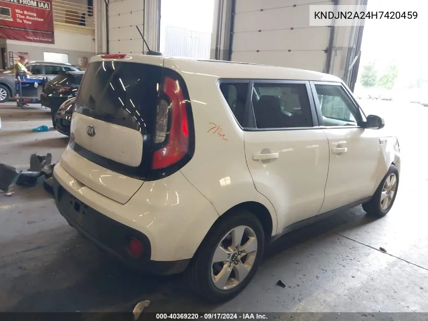 2017 Kia Soul VIN: KNDJN2A24H7420459 Lot: 40369220