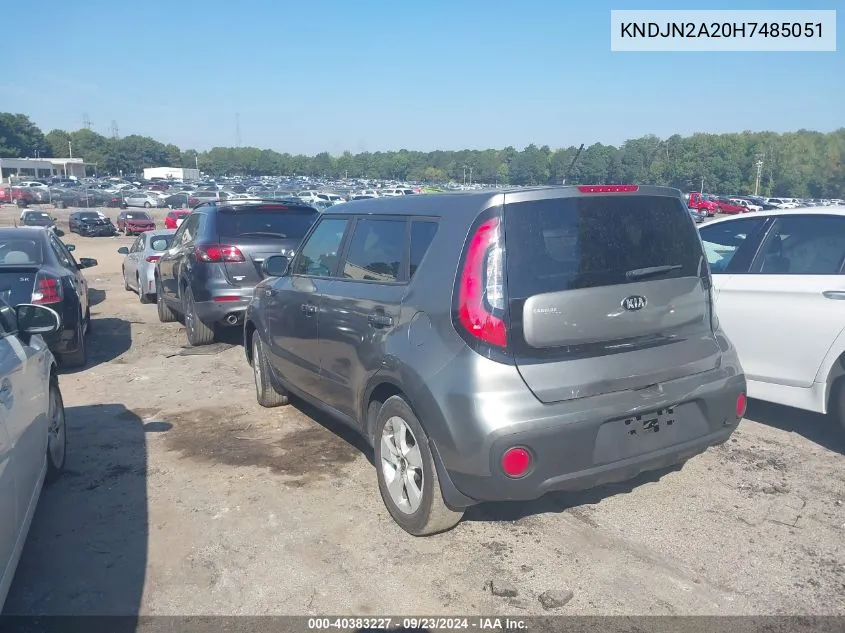 2017 Kia Soul VIN: KNDJN2A20H7485051 Lot: 40383227