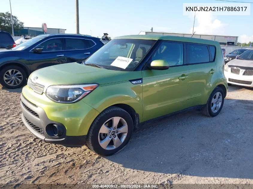 2017 Kia Soul VIN: KNDJN2A21H7886317 Lot: 40400912