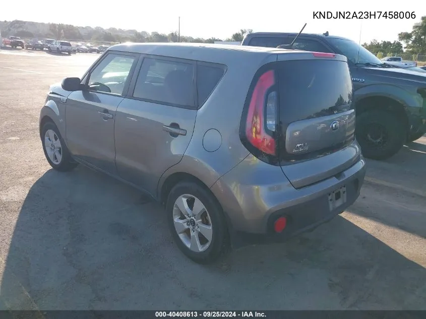 2017 Kia Soul VIN: KNDJN2A23H7458006 Lot: 40408613