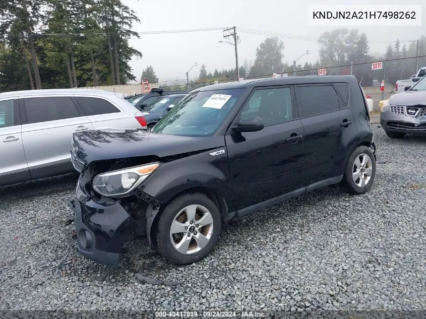 2017 Kia Soul VIN: KNDJN2A21H7498262 Lot: 40417039